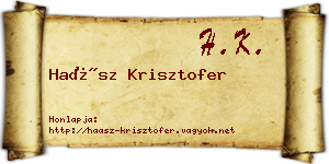 Haász Krisztofer névjegykártya