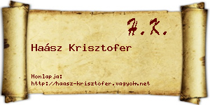 Haász Krisztofer névjegykártya